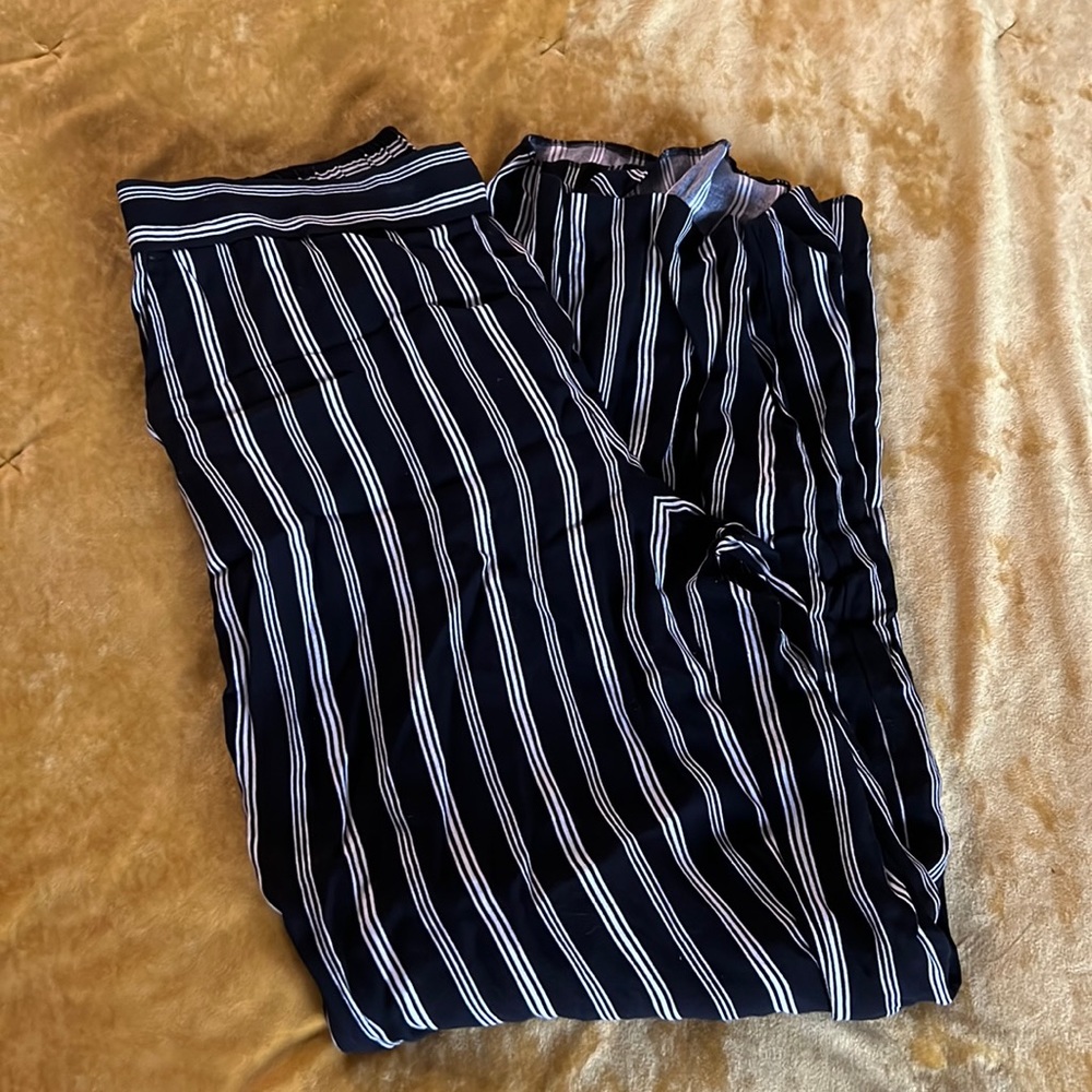 Loft black & white striped pants